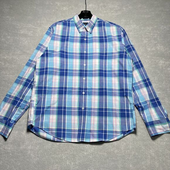 J Crew Flexed Washed Classic Plaid Button Down Shirt Men’s Size: L - Picture 1 of 9